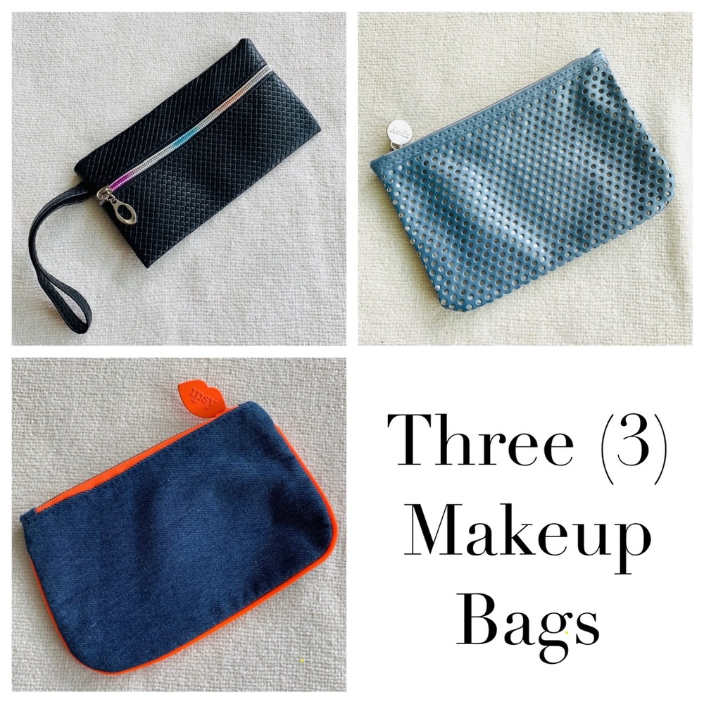 ☘️5 for $25☘️ Cosmetic Makeup Bags Denim Black Blue Orange